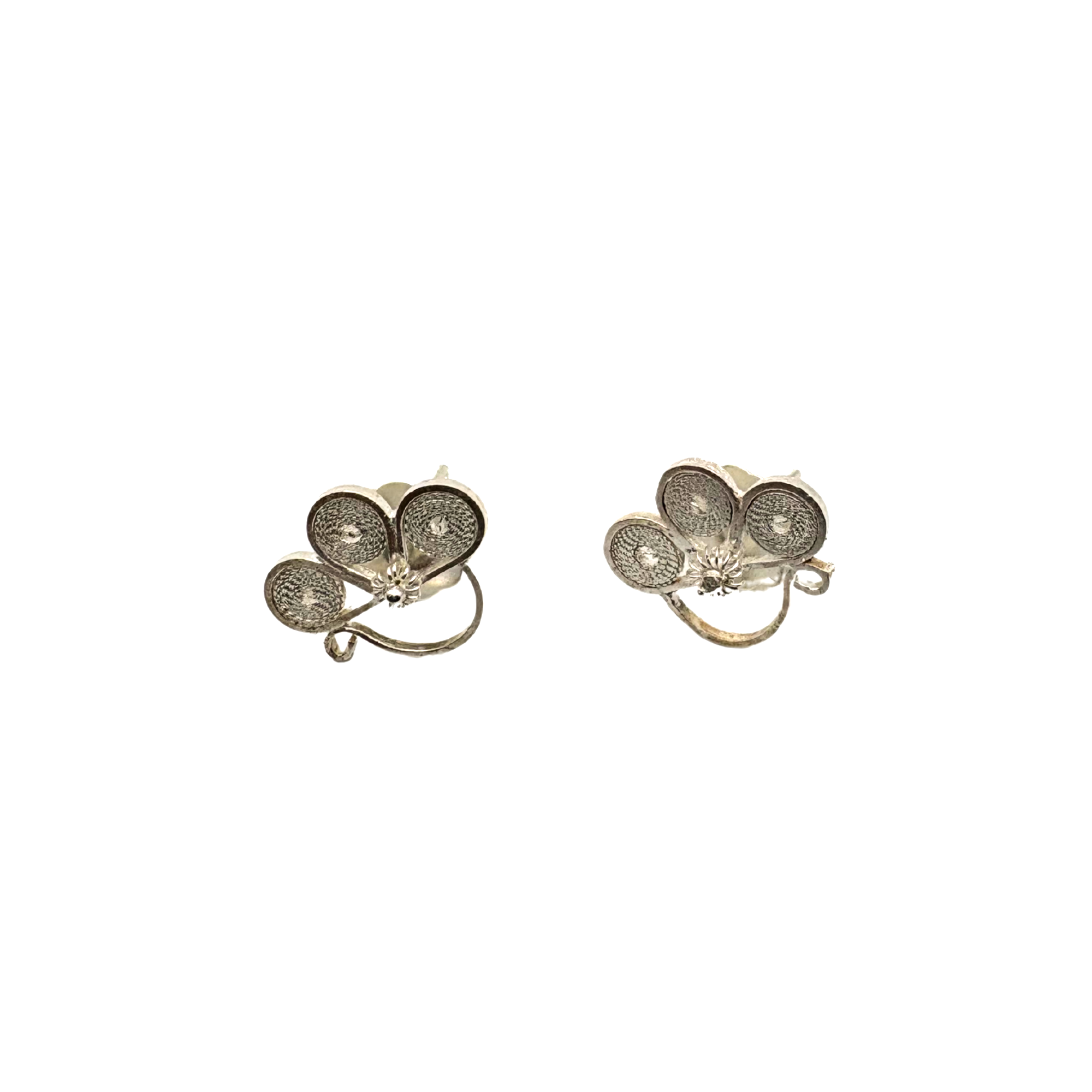 Half Flower Studs Silver Alejandra Collective