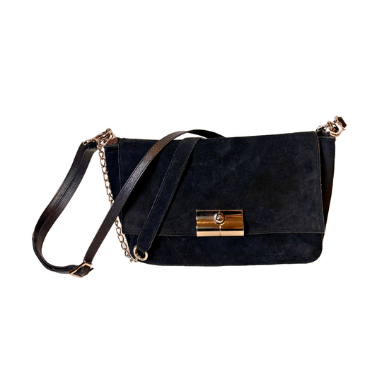 Kate Suede Leather Bag Black