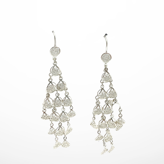 Laura Statement Filigree Earrings Silver