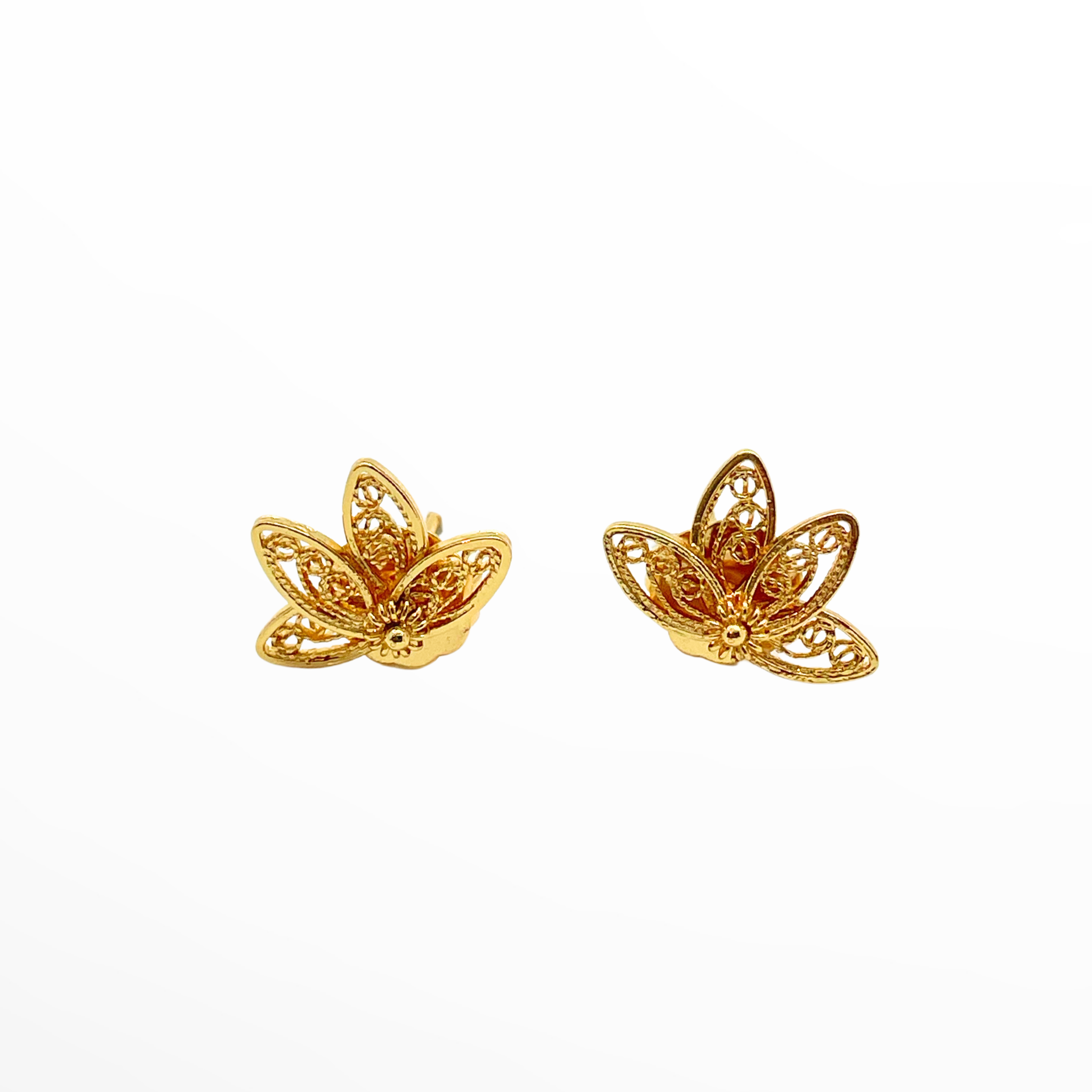 Lotus Studs filigree Gold Plated Alejandra Collective
