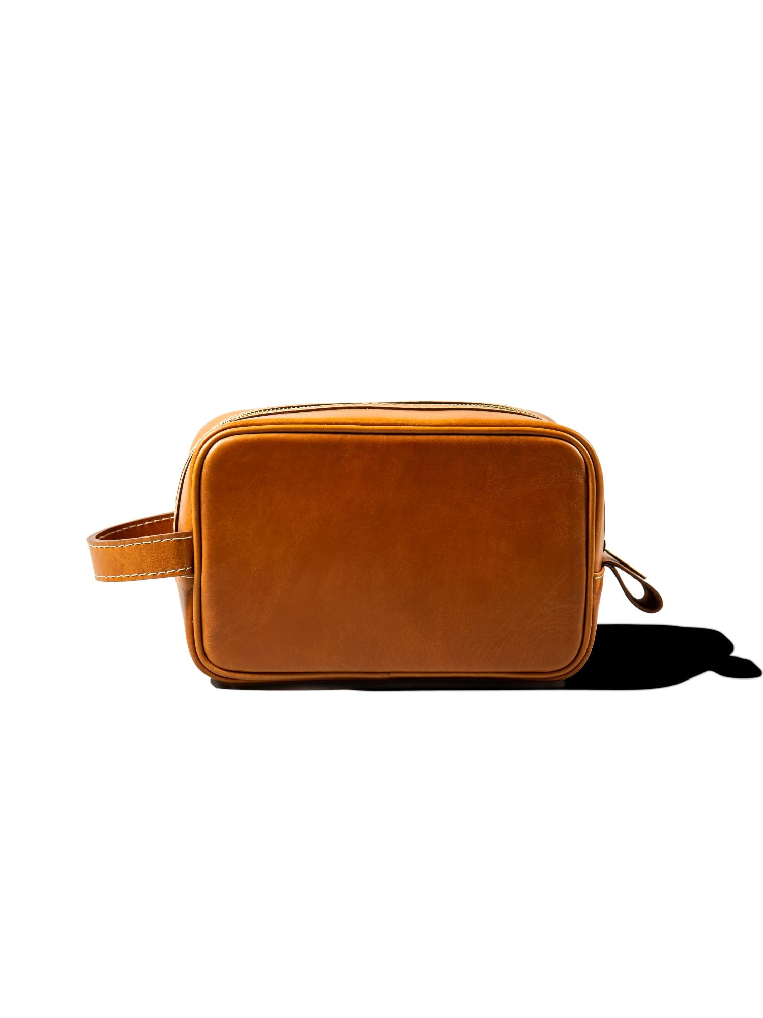 Blumarino Men's Leather Toiletery Bag Camel