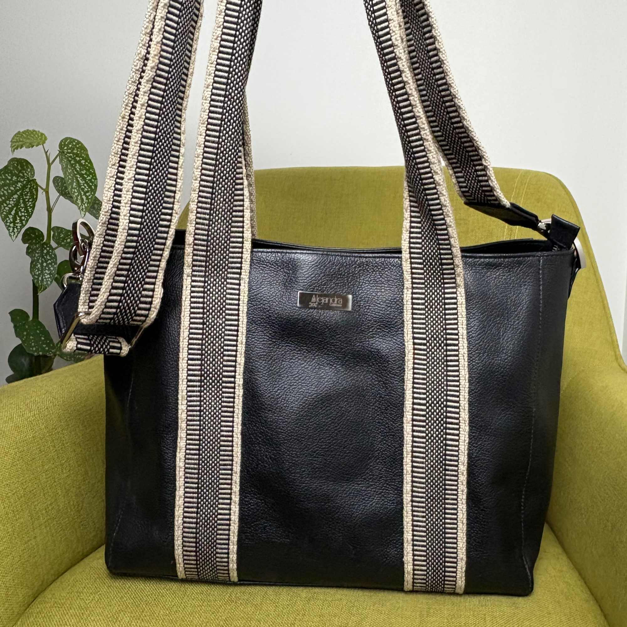 Mia Genuine Full Grain Leather Tote Bag Alejandra Collective