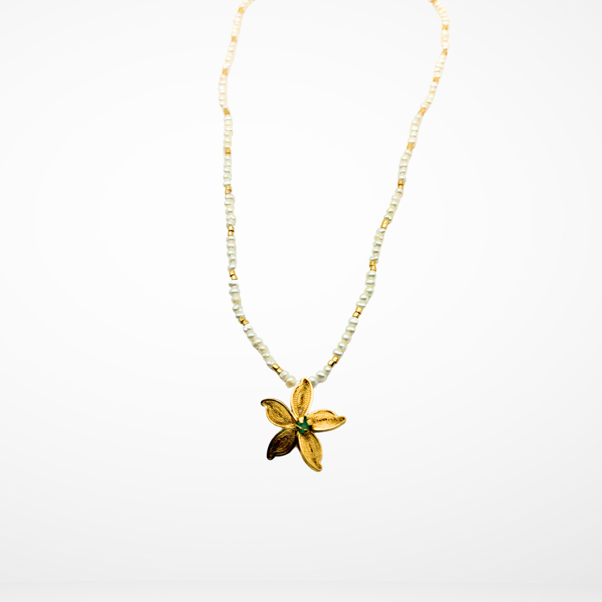 Orchid Pearl Necklace – Filigree Gold 24K Alejandra Collective
