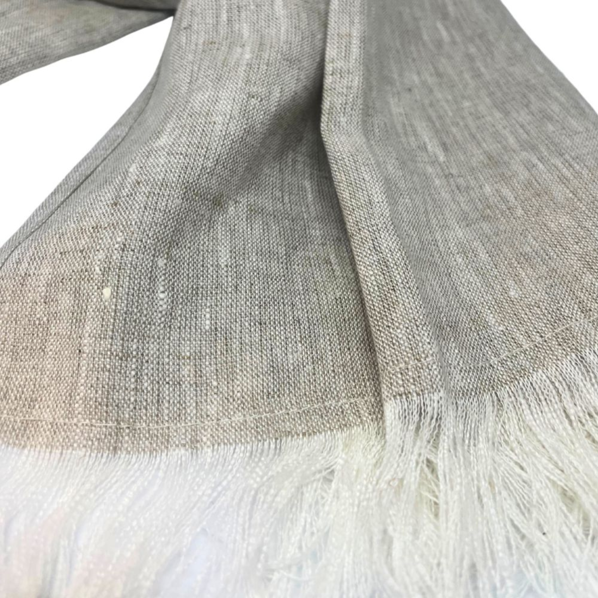 Pure Italian Linen Scarf Khaki Alejandra Collective