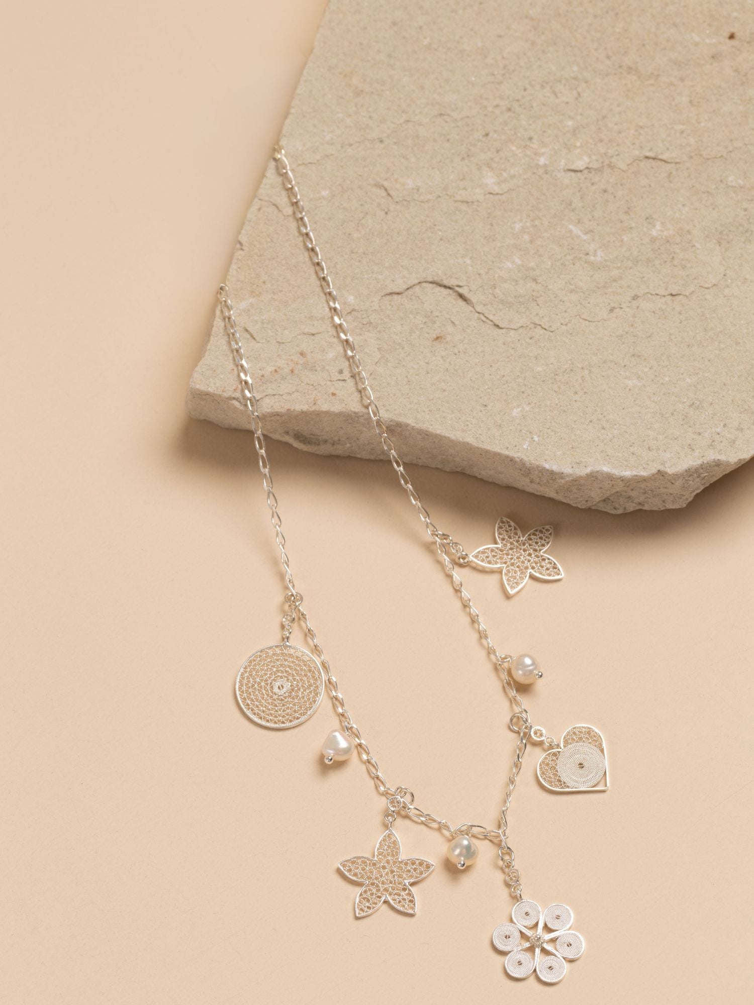 Solara Charm Necklace Sterling Silver Alejandra Collective