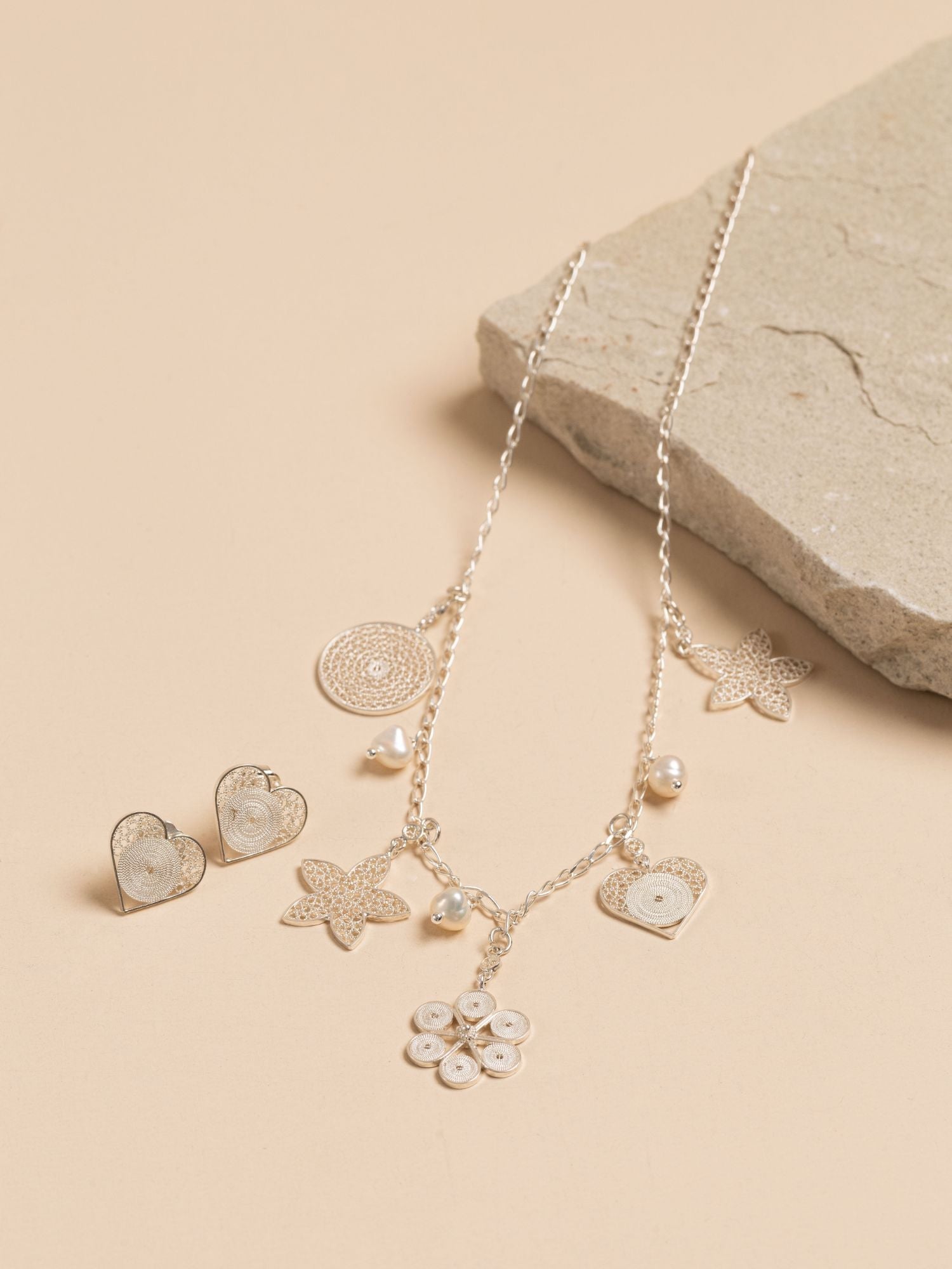 Solara Charm Necklace Sterling Silver Alejandra Collective