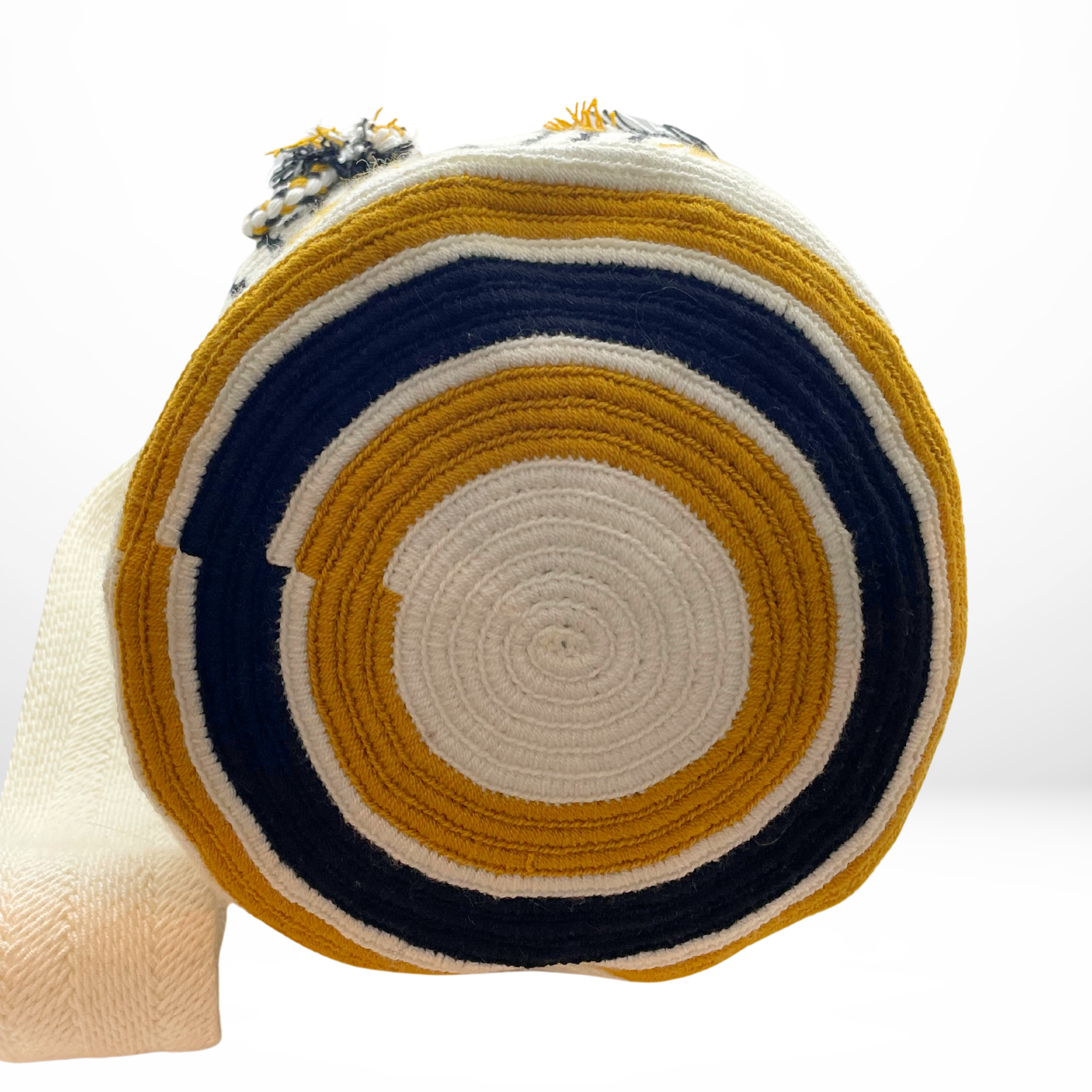 Wayuu Bag  rombos cream and yellow Alejandra Collective