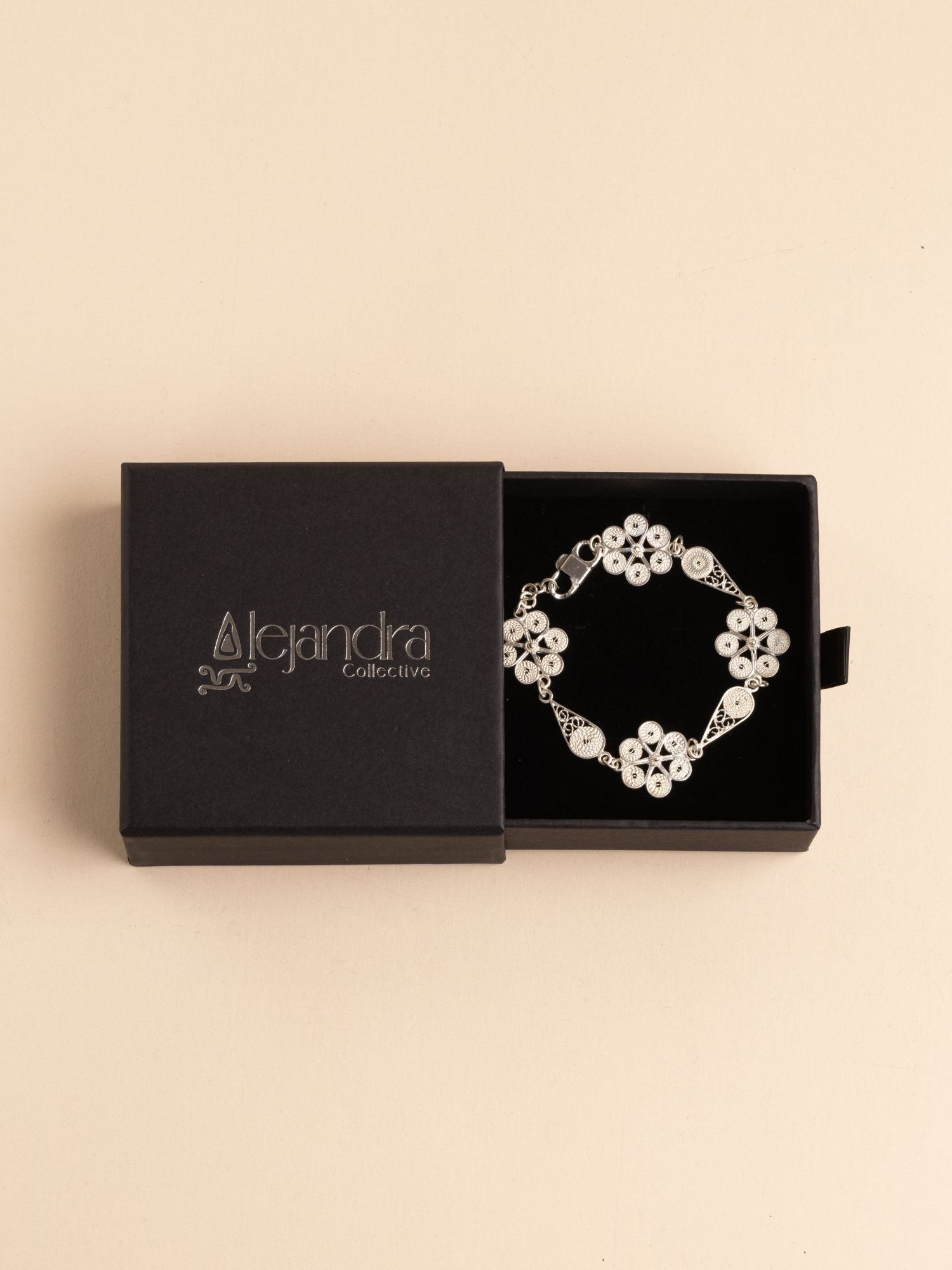 Vanessa Drop and Flower Filigree Bracelet Alejandra Collective